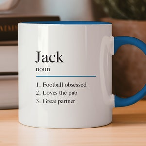 Personalised Name Definition Mug Blue Gifts Ideas Presents For Mum Dad Birthday Christmas Mothers Fathers Day Work Mate Friend Family zdjęcie 1