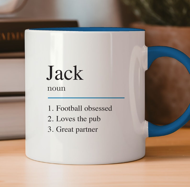 Personalised Name Definition Mug Blue Gifts Ideas Presents For Mum Dad Birthday Christmas Mothers Fathers Day Work Mate Friend Family zdjęcie 1