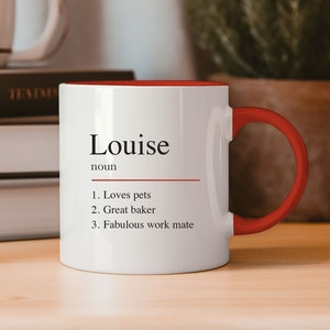 Personalised Name Definition Mug Blue Gifts Ideas Presents For Mum Dad Birthday Christmas Mothers Fathers Day Work Mate Friend Family zdjęcie 4