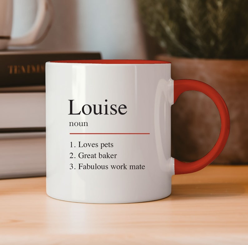 Personalised Name Definition Mug Blue Gifts Ideas Presents For Mum Dad Birthday Christmas Mothers Fathers Day Work Mate Friend Family zdjęcie 4