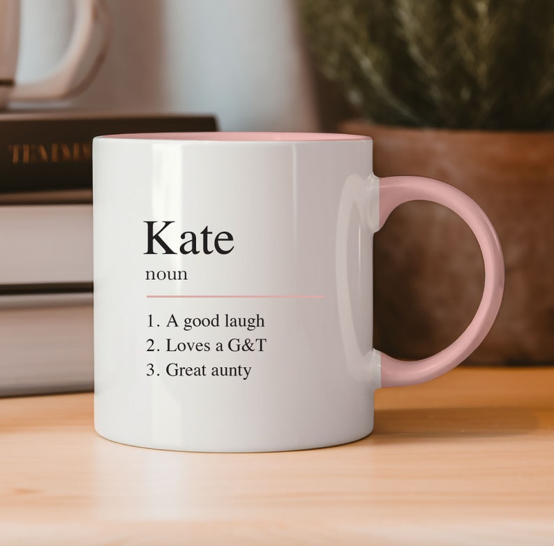 Personalised Name Definition Mug Blue Gifts Ideas Presents For Mum Dad Birthday Christmas Mothers Fathers Day Work Mate Friend Family zdjęcie 2