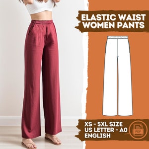 Cotton Linen Harem Pants Women's Elastic Waist Pure White Summer Pants  Retro Loose Trousers, Auburn, One Size : : Everything Else