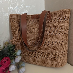 handmade everyday bag and beach crochet,knitting bags,trend bag,raffia bag,Paper String Bag,Bohome style bag