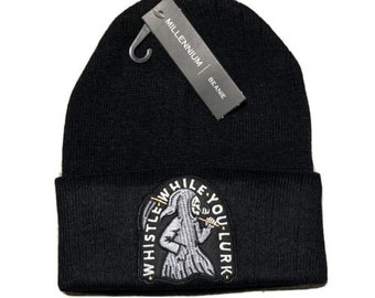 Grim Reaper Beanie Hat Embroidered Warm Cap Horror Halloween Whistle While Lurk