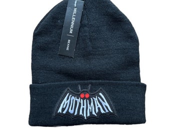 Mothman Beanie Skull Cap Warm Winter Hat Horror Black