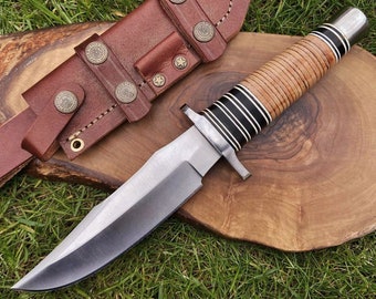 Beautiful Handmade Damascus Steel D2 Steel Camping tool Collectable Outdoor Gift. Gift for him-BW01