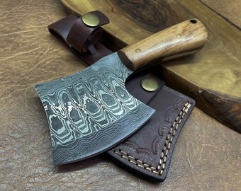 Handmade Damascus Steel Small mini Axe Hunting Camping Collectable Gift 608