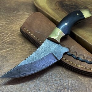 Beautiful Handmade Damascus Steel mini Skinner 15cm Hunting Camping Collectable NOS-606 image 4