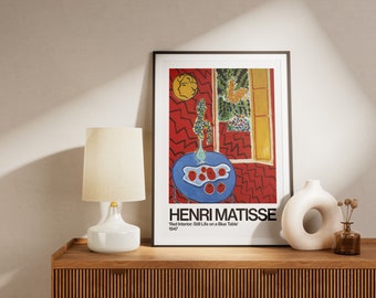 Henri Matisse Art Print, Red Interior: Still Life on a Blue Table, French Wall Art, Home Decor