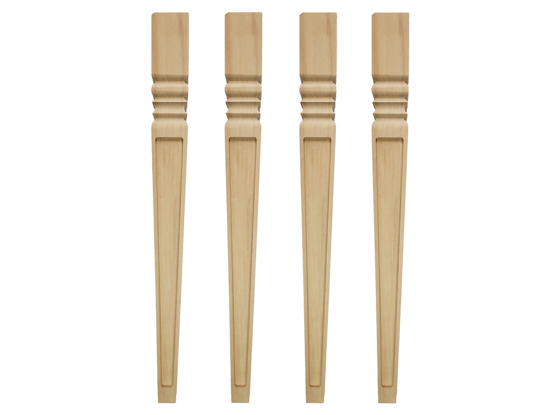 Set of 4 Wooden Table Legs, Desk Legs, Dining Table Legs, Turned Wood Legs, Furniture Legs
