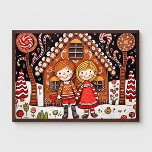 Hansel And Gretel Print | Fairy Tale Poster | Fairytale Illustration | Grimm | Folk Art | Nursery |Printable | Wall Decor | Digital Download