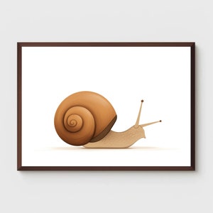Snail Print | Minimalist Snail Art | Nursery Wall Art | Kids Room Decor | Printable | Wall Decor | Digital Download