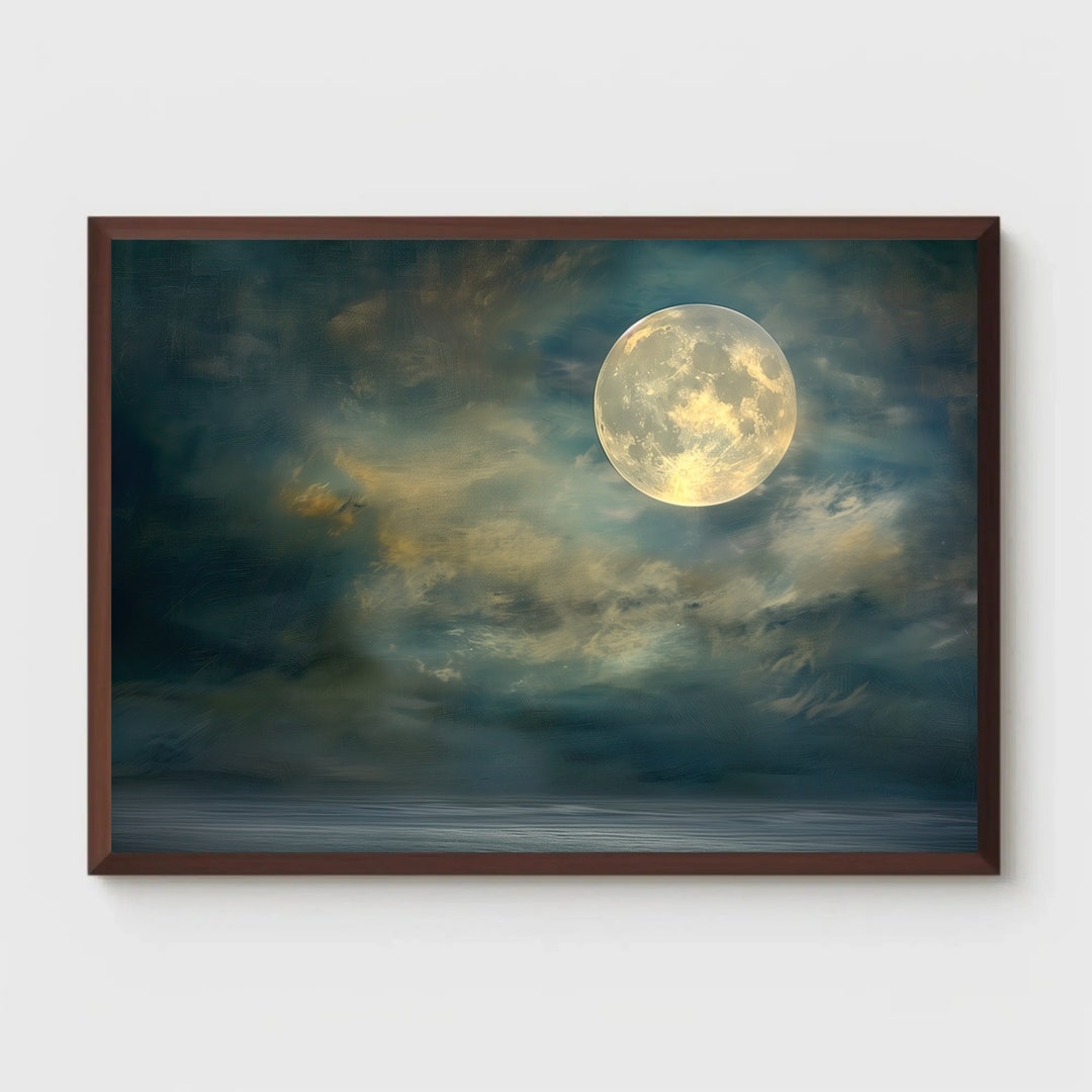Full Moon Art Print | Full Moon Poster | Night Decoration | Night ...