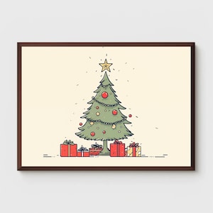 Minimalist Christmas Art Print | Christmas Tree Poster | Holiday Decoration | Christmas Gifts | Printable | Wall Decor | Digital Download
