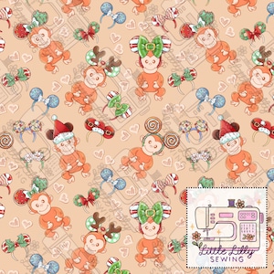 Christmas Monkeys | Seamless Design | Repeating Pattern | Digital Artwork | Clipart | Children&#39;s Print | Kids | Christmas | Ears | Mouse