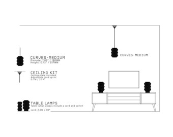 Set van 3 LAMPEN - 2x tafellampen + 1x hanglamp - Golvende lampen - Sfeerverlichting voor moderne woninginrichting - Slaapkamerverlichtingsset