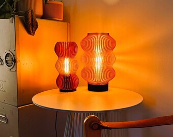 Tafellamp CURVES SMALL - amberkleurige lamp - bureaulamp voor woonkamer - bedlampje voor slaapkamer - sfeerlicht - verlichting voor moderne woninginrichting