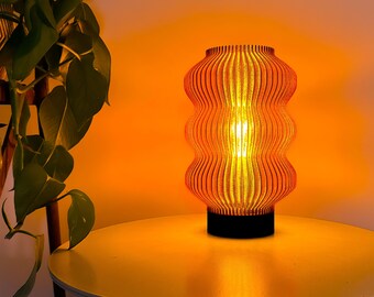 Table lamp CURVES MEDIUM - amber lamp - desk lamp for living room - bedside lamp for bedroom- mood light - lighting for modern home decor