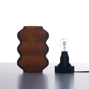 Tafellamp CURVES MEDIUM amberkleurige lamp bureaulamp voor woonkamer bedlampje voor slaapkamer sfeerlicht verlichting voor moderne woninginrichting afbeelding 5