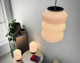 Set van drie LAMPEN - 2x nachtkastjelampjes + 1x hanglamp - Golvende lampen - Sfeerverlichting voor moderne woninginrichting - Slaapkamerverlichtingsset