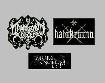 SET of 3 Custom patches (for Mikael), embroidered Sew On patch.