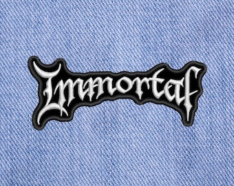 Immortal embroidered Sew On patch.