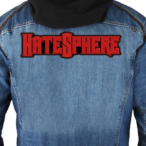 HateSphere backpatch, embroidered Sew On patch.