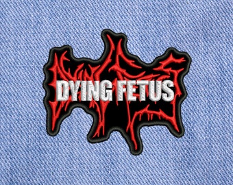 Fœtus mourant, écusson à coudre brodé.