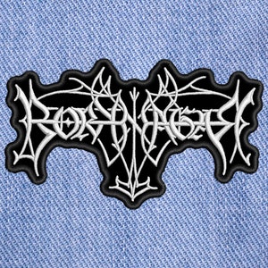 May include: Black and white embroidered patch with the word "BORN OF OSIRIS" in a stylized font.