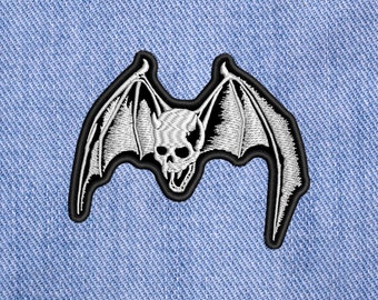 Devilbat, embroidered Sew On patch.