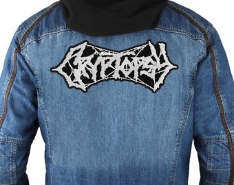 Écusson Cryptopsy BACK, écusson à coudre brodé.