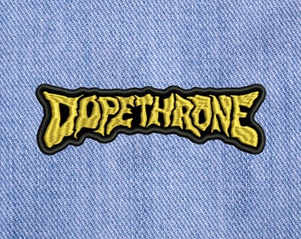 Dopethrone, écusson à coudre brodé.