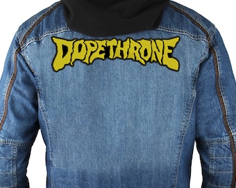 Dopethrone backpatch, embroidered Sew On patch.