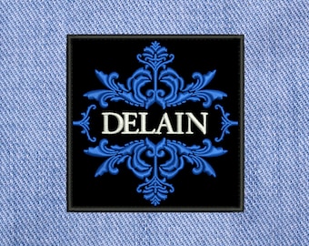 Delain, écusson à coudre brodé.