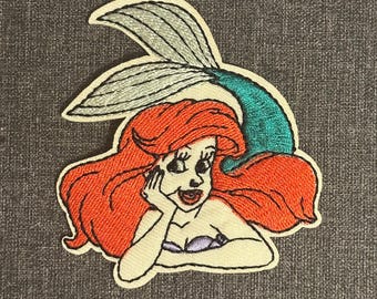 The Little Mermaid Ariel Princess Embroidered Applique Patch Iron On Sew On Embroidery Patch