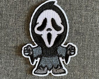 Scream Ghostface Horror Movie Halloween Retro Character Embroidered Applique Patch Iron On Sew On Embroidery Patch