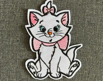 Marie Aristocats Character Embroidered Applique Patch Iron On Sew On Embroidery Patch