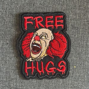 Pennywise It Clown Skräckfilm Halloween Retro Karaktär Broderad Applikationslapp Stryk-på Sy-på Broderilapp