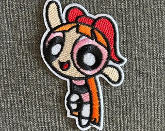 Powerpuff Girls 90’s Retro Character Embroidered Applique Patch Iron On Sew On Embroidery Patch