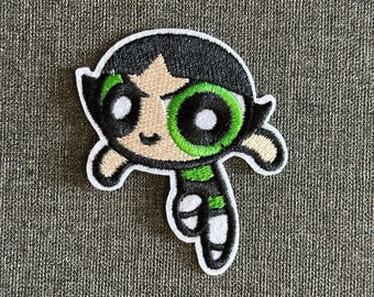 Powerpuff Girls 90’s Retro Character Embroidered Applique Patch Iron On Sew On Embroidery Patch