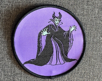 Naszywka z haftowaną aplikacją "Maleficent Villains" na Halloween, do przyszycia i prasowania