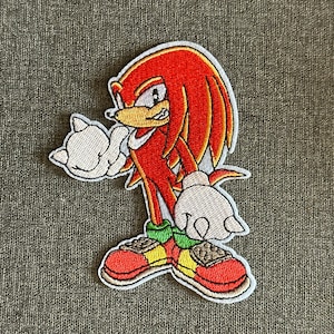 Knuckles Sonic The Hedgehog Character Embroidered Applique Patch Iron On Sew On Emboidery Patch