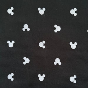 Mickey Mouse Heads Poly Cotton/100% Cotton Character Fabric Fat Quarter/Half Metre