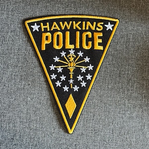 Hawkins Police Character Embroidered Applique Patch Iron On Sew On Emboidery Patch