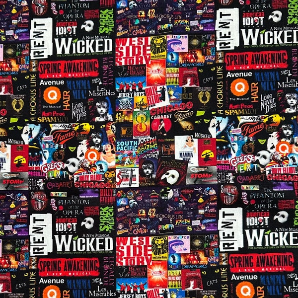 Musicals West End Broadway Wicked Character Fabric Poly Cotton/100% Cotton Fat Quarter/Half Metre