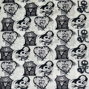 Jack Skellington Halloween personnage tissu poly coton/100 % coton gras quart/demi mètre