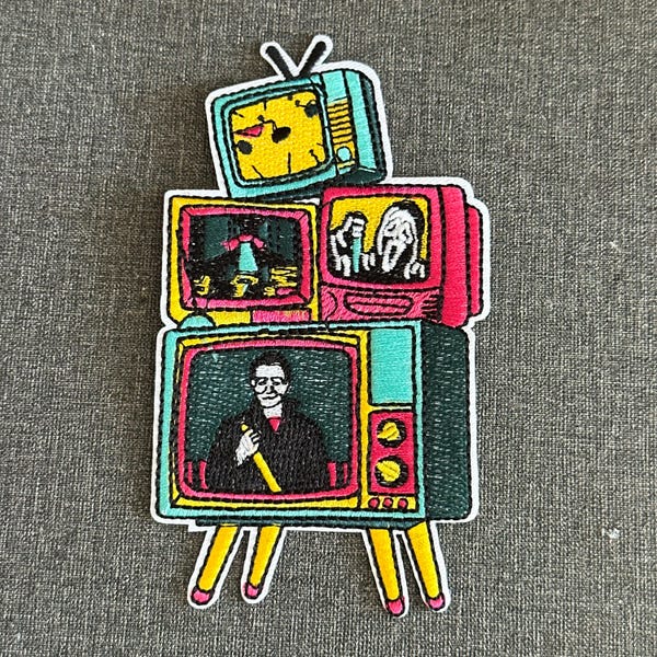 Parche bordado de película de terror para planchar y coser