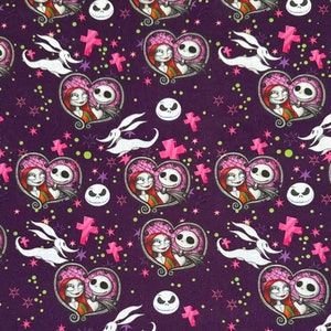 Jack Skellington Halloween personnage tissu poly coton/100 % coton gras quart/demi mètre