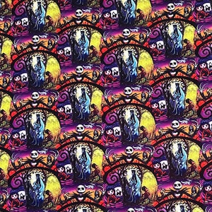 Jack Skellington Halloween personnage tissu poly coton/100 % coton gras quart/demi mètre