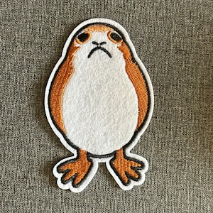 Porg Star Wars-personage geborduurde appliqué opstrijkbare borduurpatch